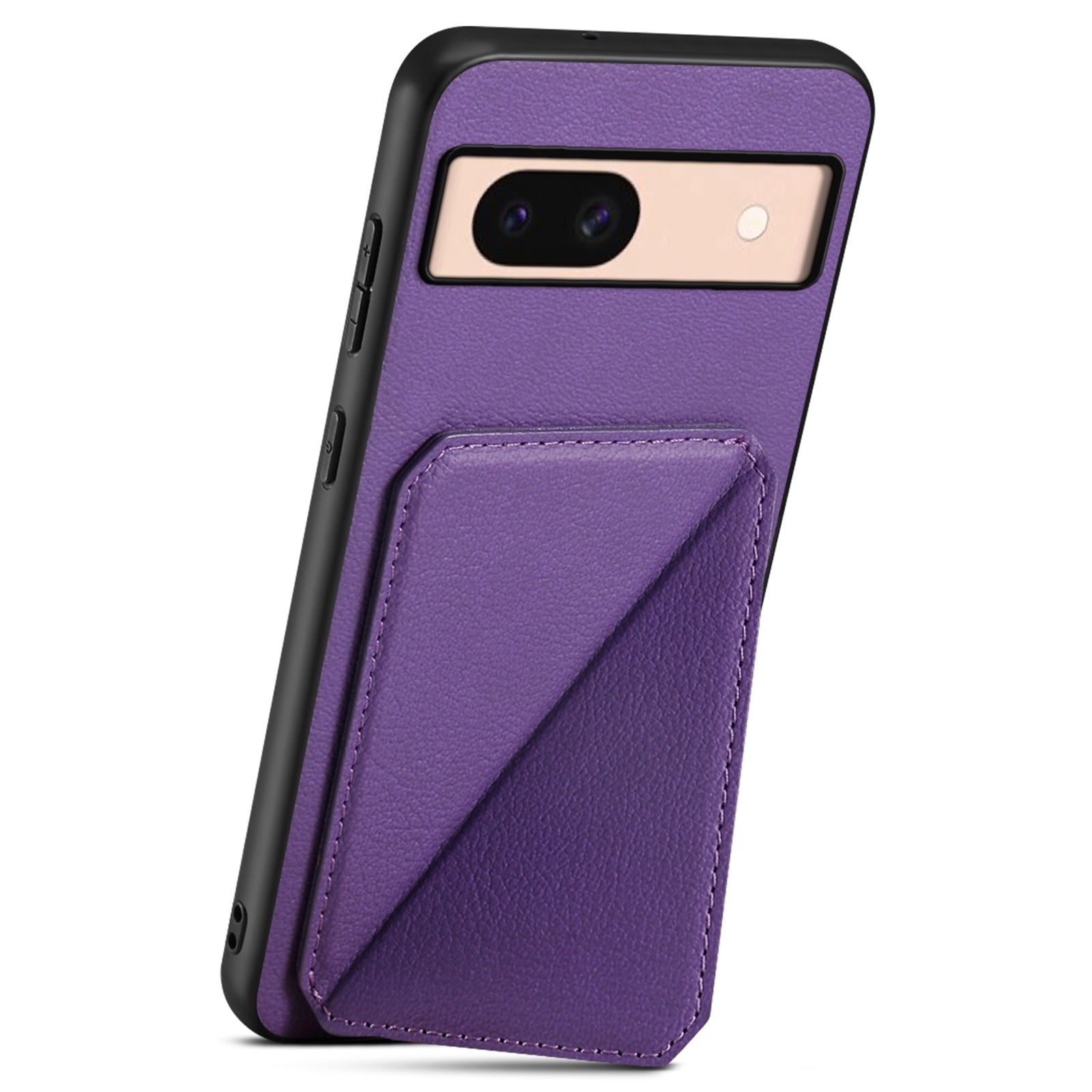 For Google Pixel 8a Case Kickstand Leather+PC+TPU Phone Cover with Hidden Card Holder For Google Pixel 8a Case Kickstand Leather+PC+TPU Phone Cover with Hidden Card Holder